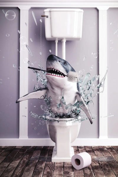Sharks: Shark In The Toilet by Jauffrey Philippe