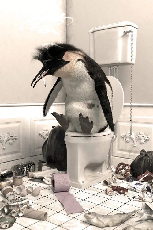 The Penguin Destroyed In The Toilet