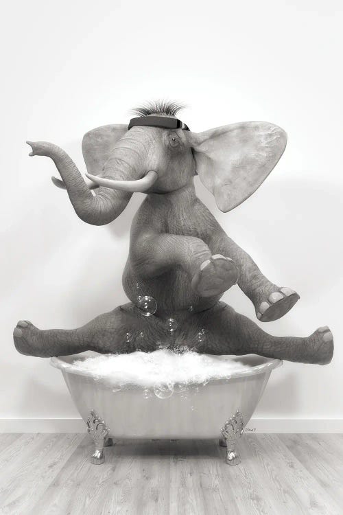 Elephant Gymnast In The Bath