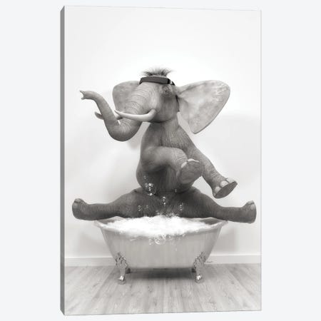 Elephant Gymnast In The Bath Canvas Print #JFY80} by Jauffrey Philippe Art Print