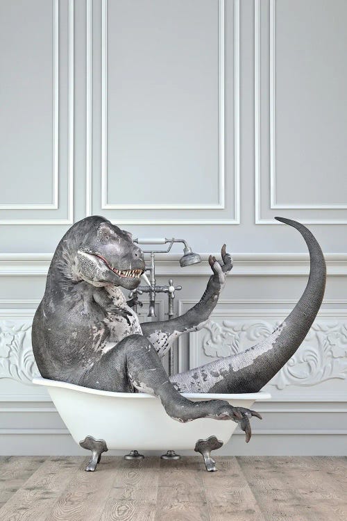 Dinosaur In The Bath