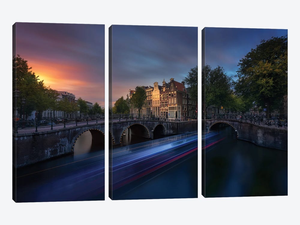Amsterdam Sunset 3-piece Canvas Print