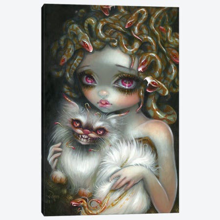 Medusa And Her Cat Canvas Print #JGF103} by Jasmine Becket-Griffith Canvas Artwork