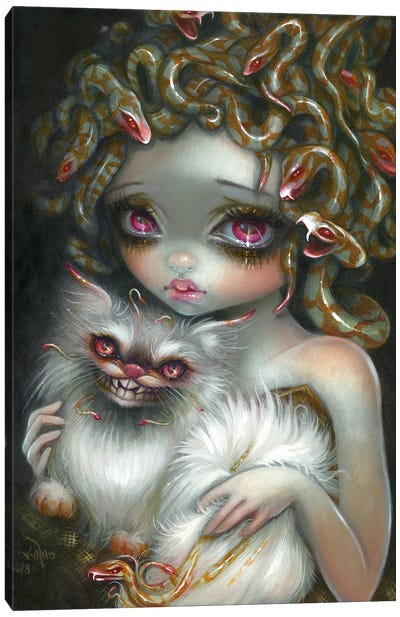 Medusa And Her Cat Canvas Art Print - Jasmine Becket-Griffith