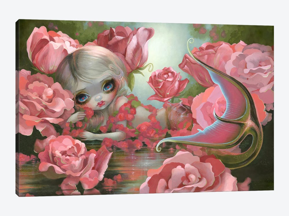 Mermaid With Roses by Jasmine Becket-Griffith 1-piece Canvas Print