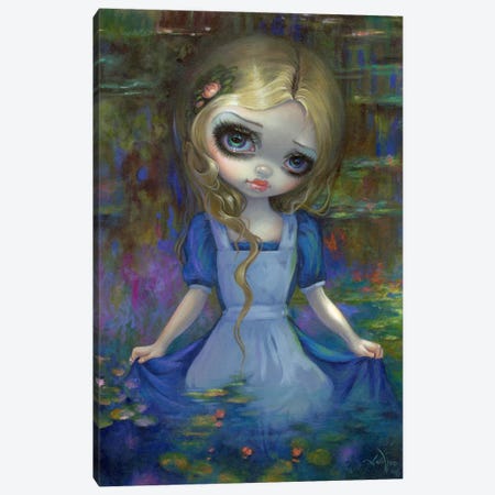 Alice In Monets Waterlilies Canvas Print #JGF10} by Jasmine Becket-Griffith Canvas Wall Art