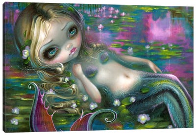 Monet Mermaid Canvas Art Print - Lily Art