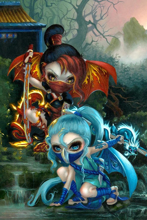 Ninja Dragonlings by Jasmine Becket-Griffith wall art
