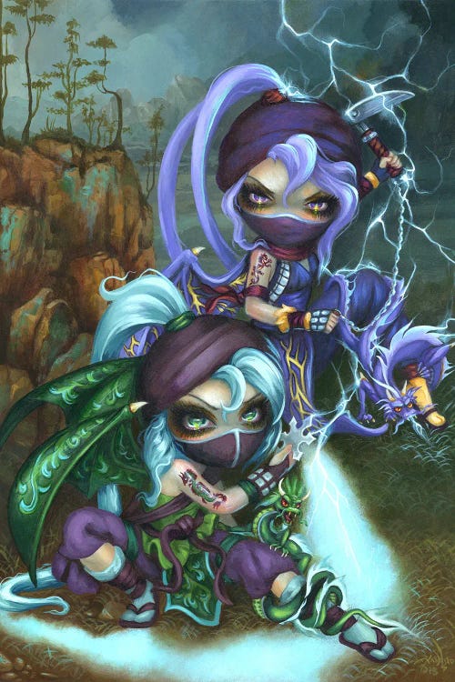 Ninja Dragonlings II by Jasmine Becket-Griffith wall art
