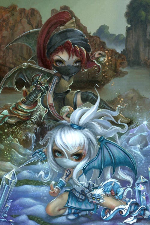 Ninja Dragonlings III by Jasmine Becket-Griffith wall art