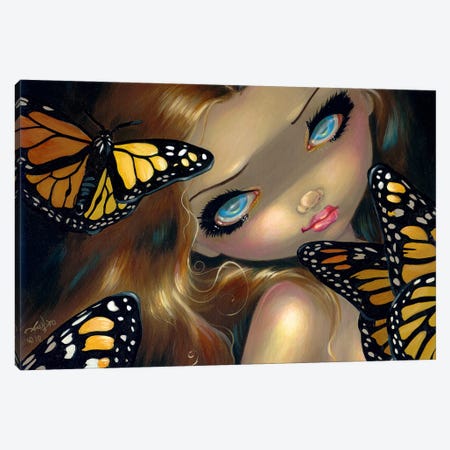 Nymph With Monarchs Canvas Print #JGF117} by Jasmine Becket-Griffith Canvas Art