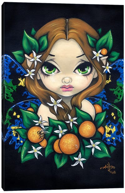 Orange Blossom Fairy Canvas Art Print - Orange Art