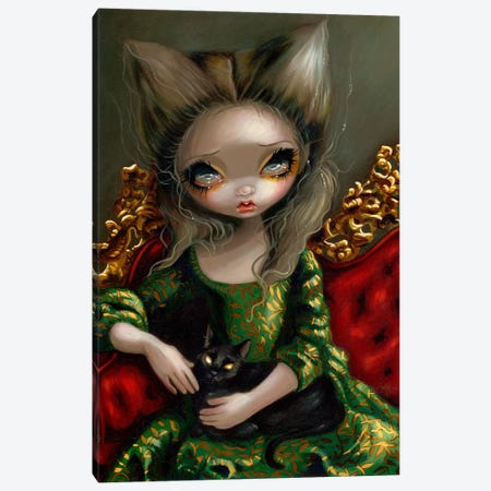 Princess With A Black Cat Canvas Print #JGF124} by Jasmine Becket-Griffith Canvas Print