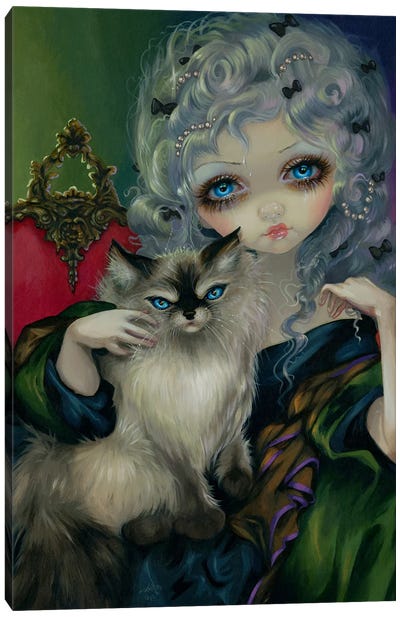 Princess With A Ragdoll Cat Canvas Art Print
