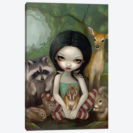 Snow White And Her Animal Friends Canvas Print #JGF137} by Jasmine Becket-Griffith Canvas Art