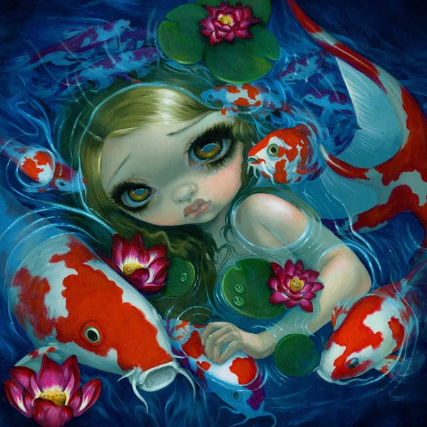 Water Lilies: Swimming With Koi by Jasmine Becket-Griffith