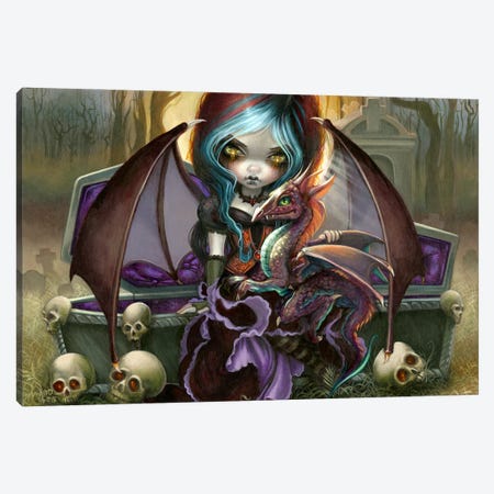 Vampire Dragonling Canvas Print #JGF164} by Jasmine Becket-Griffith Canvas Art Print