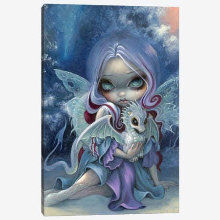 Wintry Dragonling Canvas Print #JGF170} by Jasmine Becket-Griffith Canvas Art Print