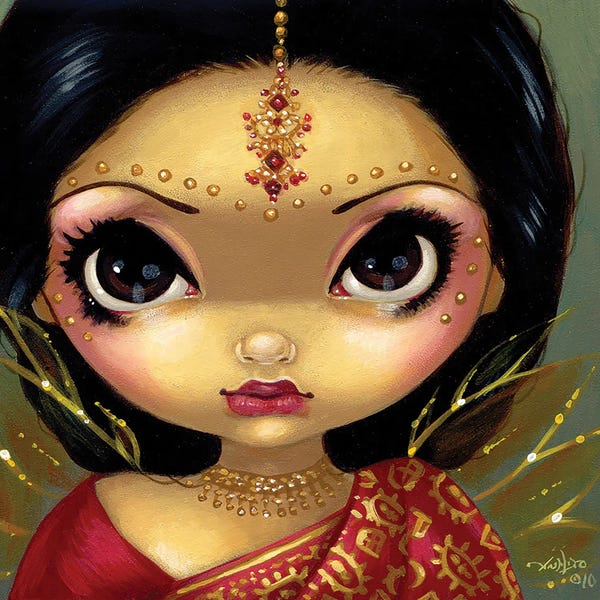 Indian Décor: Faces Of Faery CVIII by Jasmine Becket-Griffith