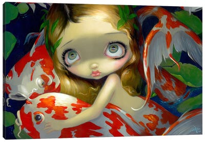 Amongst The Koi Canvas Art Print - Koi Fish Art