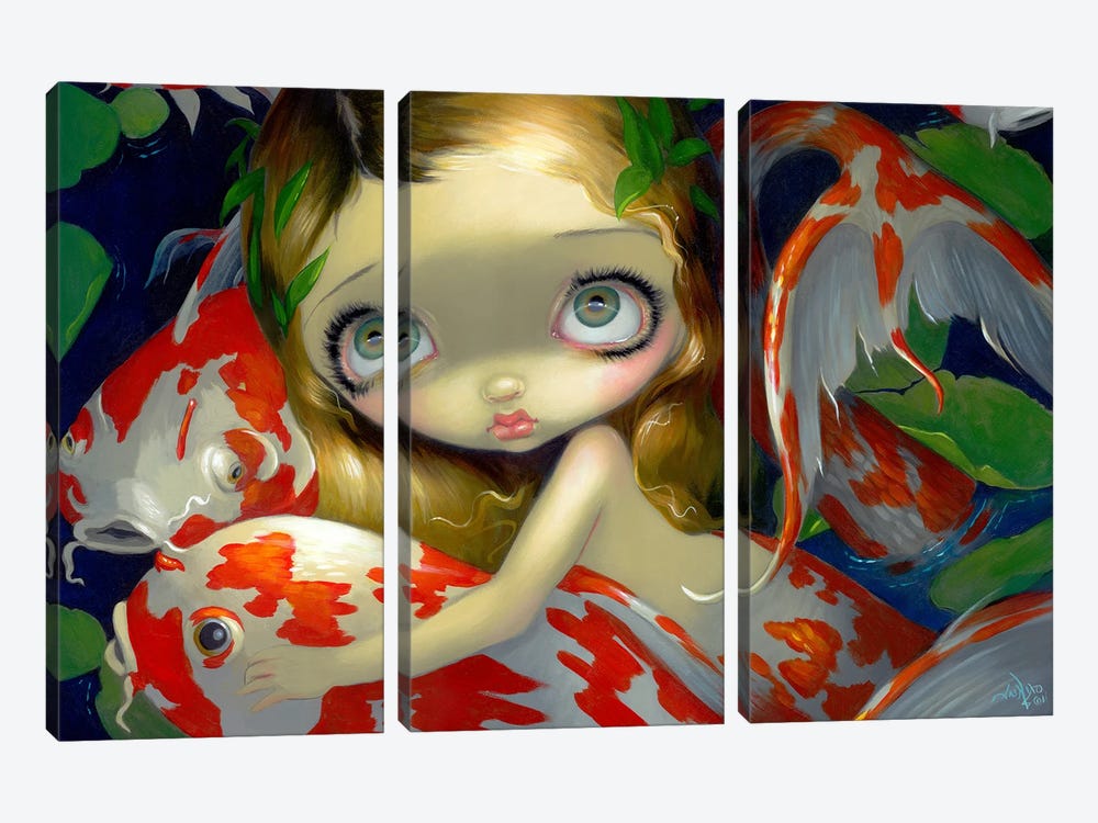Amongst The Koi by Jasmine Becket-Griffith 3-piece Canvas Wall Art