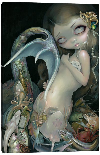 Arcimboldo Mermaid Canvas Art Print - Ray & Stingray Art