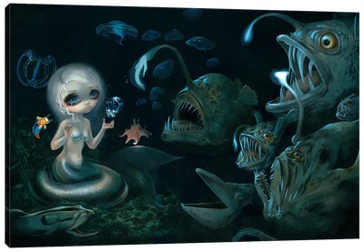 Abyssal Mermaid Canvas Art Print - Mermaid Art