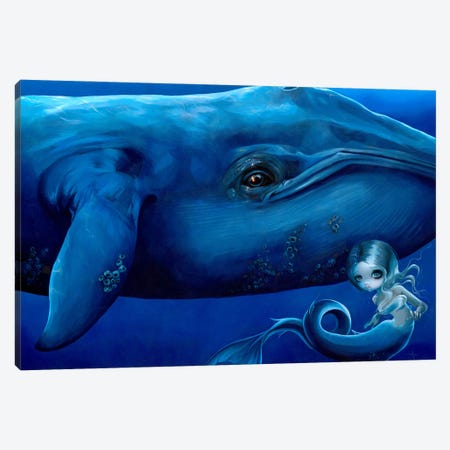 Big Blue Whale Canvas Print #JGF31} by Jasmine Becket-Griffith Canvas Artwork