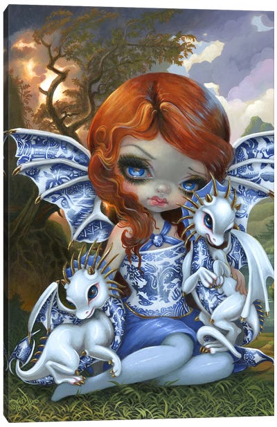 Blue Willow Dragonlings Canvas Art Print - Jasmine Becket-Griffith