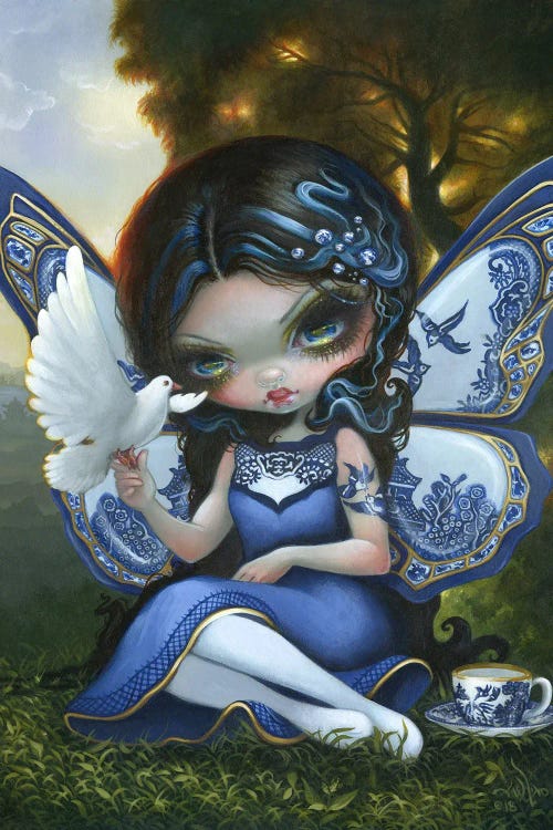 Blue Willow Fairy by Jasmine Becket-Griffith wall art