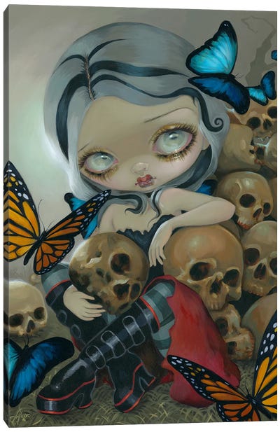 Butterflies And Bones Canvas Art Print - Jasmine Becket-Griffith