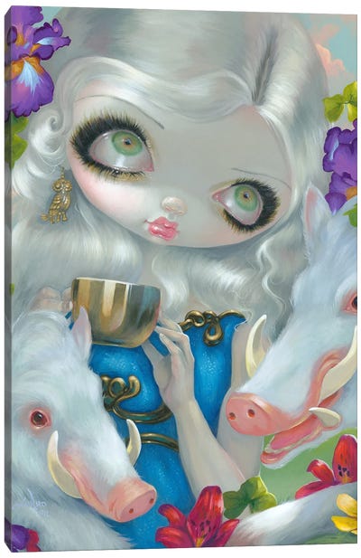 Circe And The Swine Canvas Art Print - Jasmine Becket-Griffith