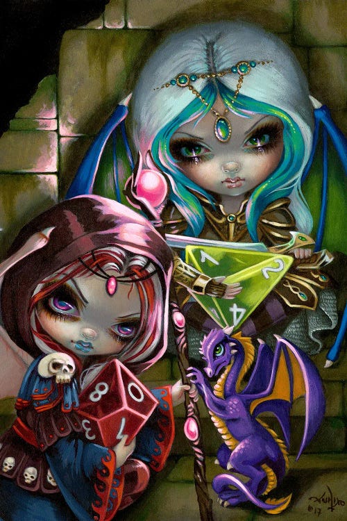 Dice Dragonlings by Jasmine Becket-Griffith wall art
