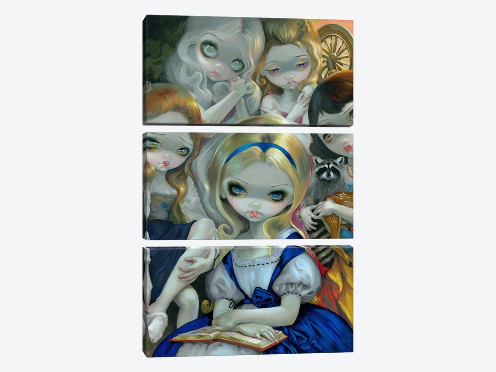 Alice And The Bouguereau Princesses by Jasmine Becket-Griffith 3-piece Canvas Wall Art