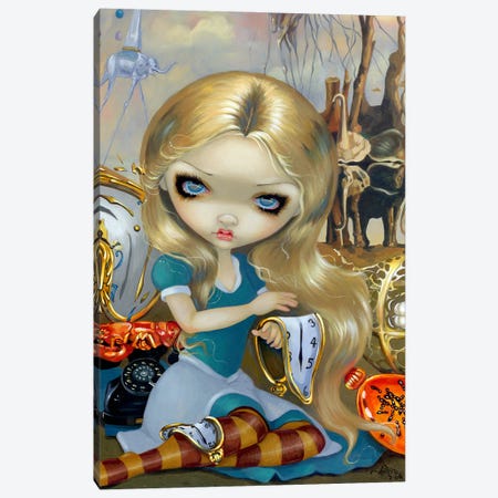 Alice In A Dali Dream Canvas Print #JGF6} by Jasmine Becket-Griffith Art Print
