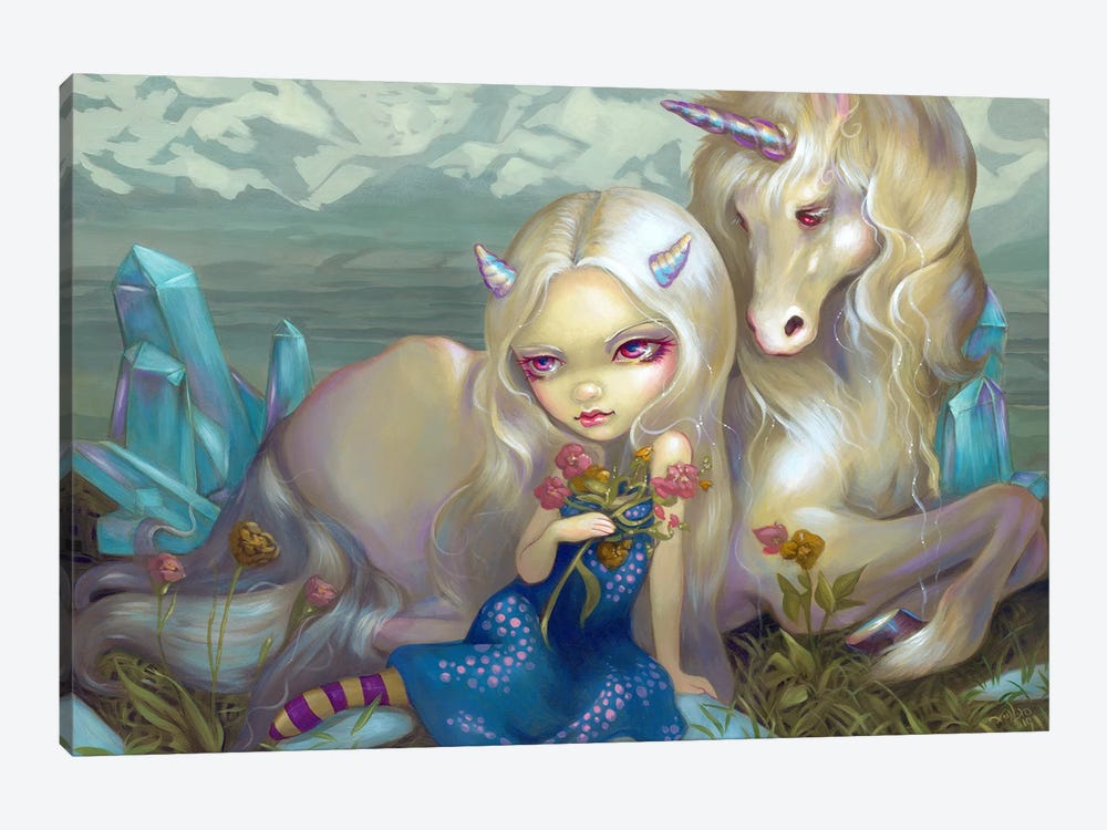 Fiona And The Unicorn by Jasmine Becket-Griffith 1-piece Canvas Wall Art