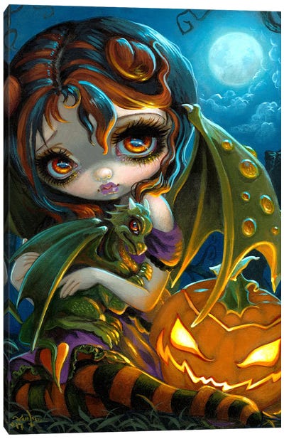 Halloween Dragonling Canvas Art Print - Jasmine Becket-Griffith