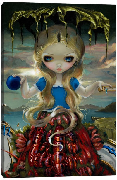 Alice In A Dali Dress Canvas Art Print - Alice In Wonderland