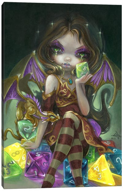 Dice Dragonling Princess Canvas Art Print - Jasmine Becket-Griffith