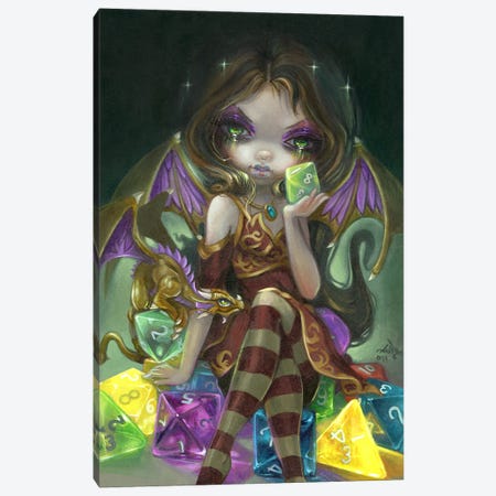 Dice Dragonling Princess Canvas Print #JGF88} by Jasmine Becket-Griffith Canvas Art Print