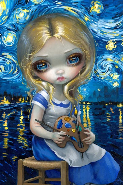 Fictional Characters: Alice In A Van Gogh Nocturne by Jasmine Becket-Griffith