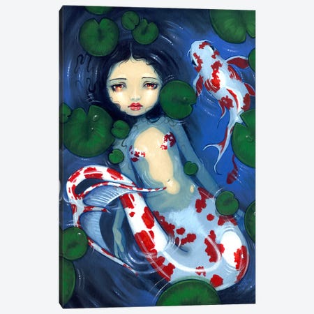 Koi Pond Mermaid Canvas Print #JGF90} by Jasmine Becket-Griffith Canvas Artwork