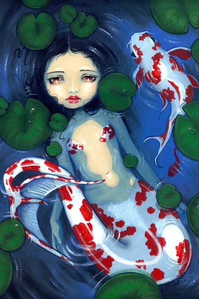 Water Lilies: Koi Pond Mermaid by Jasmine Becket-Griffith