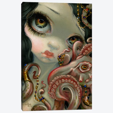 Jeweled Octopus Canvas Print #JGF96} by Jasmine Becket-Griffith Canvas Print