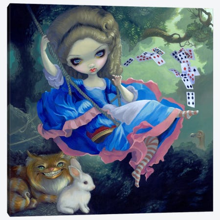 Alice In Fragonards Swing Canvas Print #JGF9} by Jasmine Becket-Griffith Canvas Wall Art
