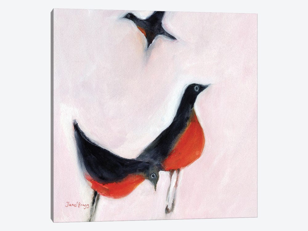 Robins From Memory by Janel Bragg 1-piece Canvas Artwork