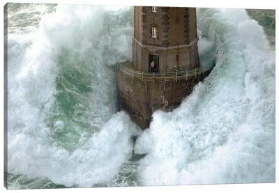 Phares Dans La Tempête – La Jument Canvas Art Print - Lighthouse Art