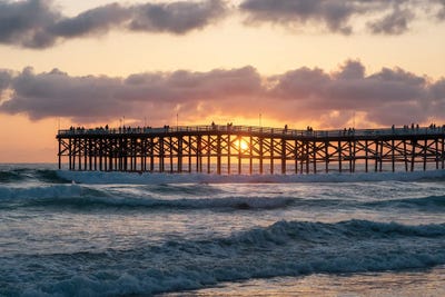 Crystal Pier Sunset by Joseph S. Giacalone multi panel art