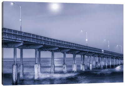 Ocean Beach Pier Blues Canvas Art Print