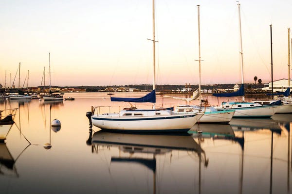 Harbors: Shimmering Harbor Sunrise by Joseph S. Giacalone